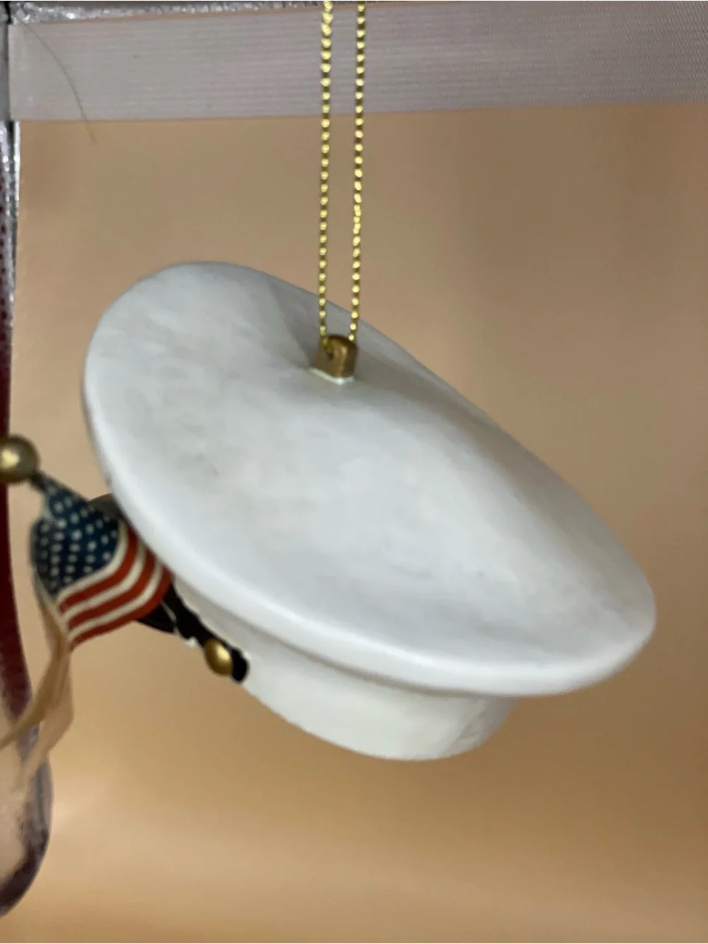 US Navy Military Dress Hat with American Flag Ornament